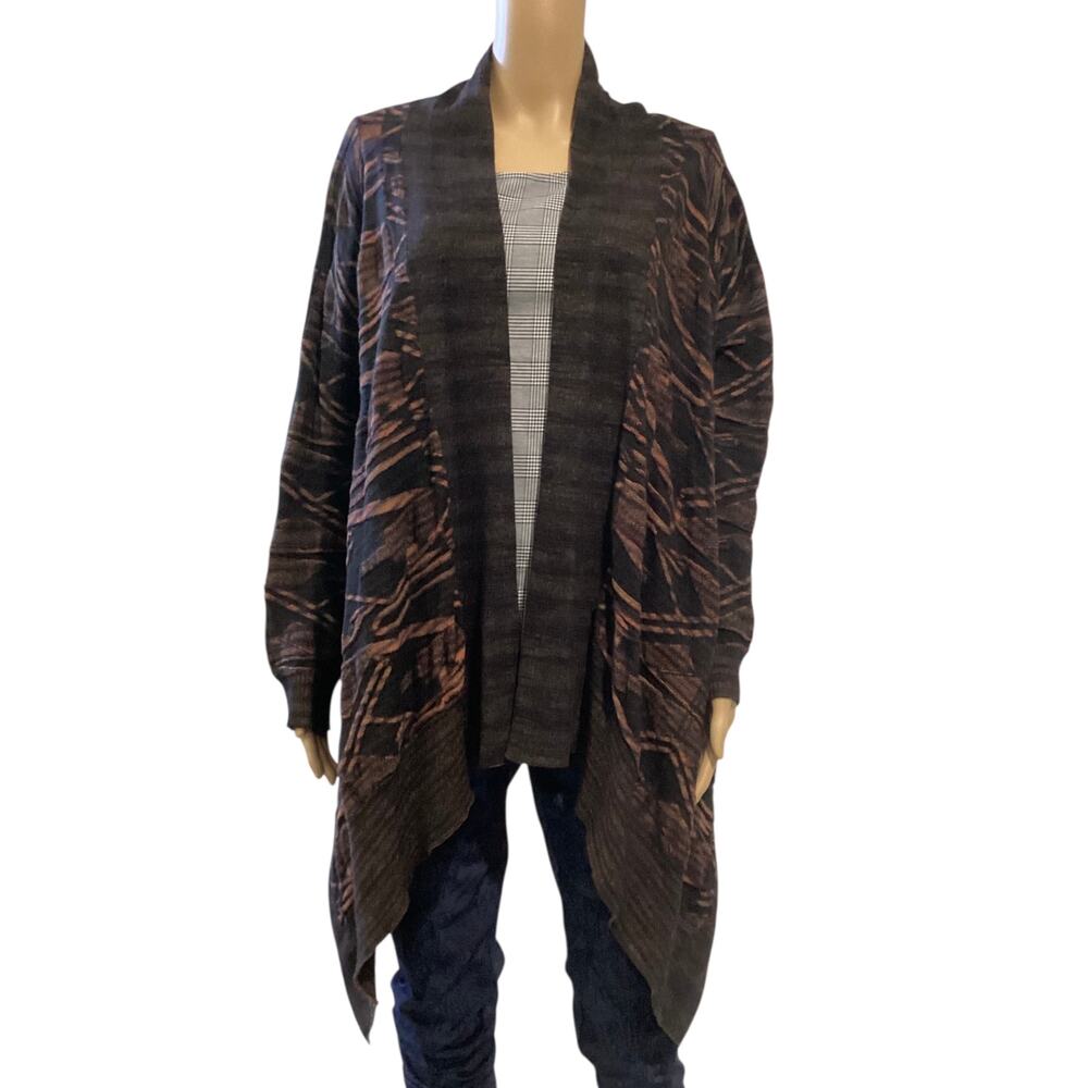 Soft Surroundings wool blend cardigan southwestern knit pattern‎ size M